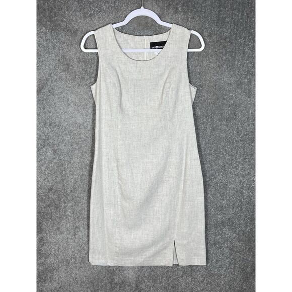 Sag Harbor Sleeveless Lined Sheath Dress Womens Size‎ 12 Beige Scoop Neck - Picture 1 of 5